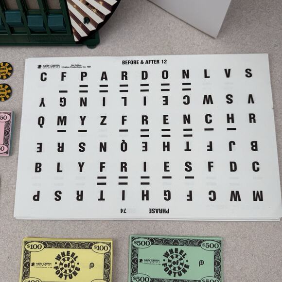 Vintage Wheel of Fortune 5th Edition‎ Pressman 1991 Board Game Complete - Picture 9 of 13